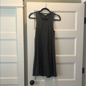 Black and White Striped Sleeveless Dress
